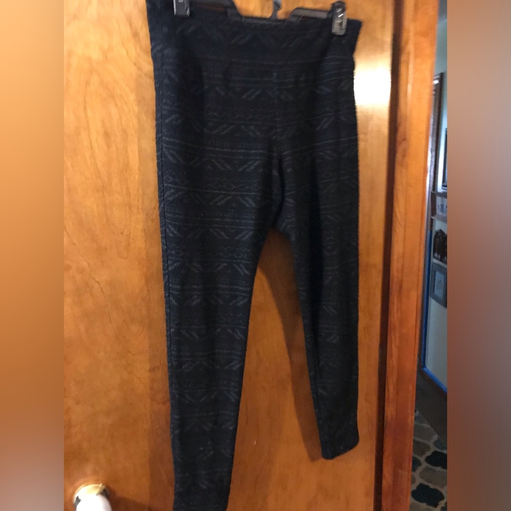 Mudd Black 24/7 Flx Stretch Patterned High-Waist Leggings Size XL